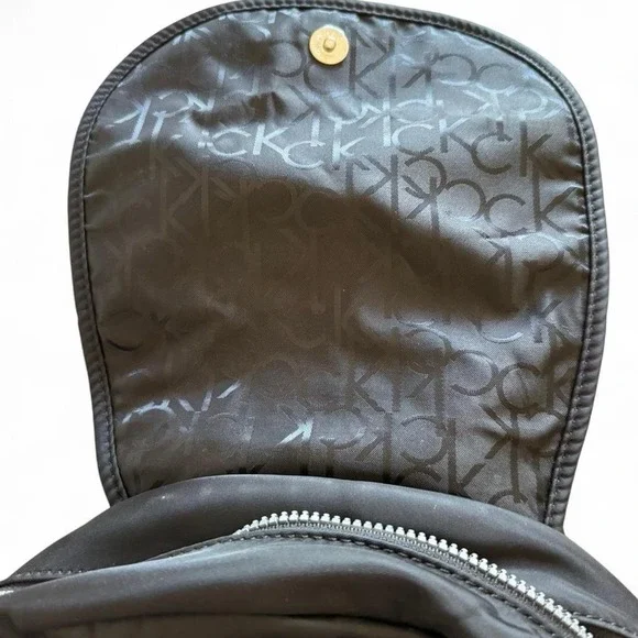 Black Calvin Klein Logo Backpack - Picture 6 of 8